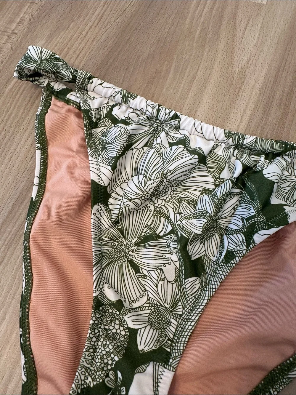J. Crew Liberty Green Floral Tie-Side Bikini Bottoms